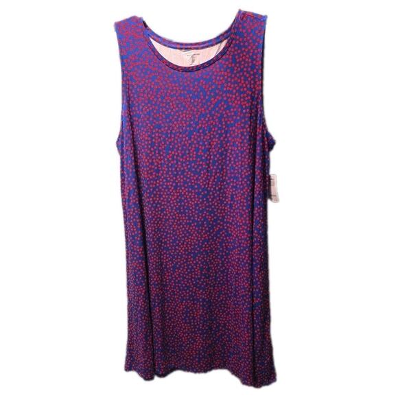 Amazon Essentials Dresses & Skirts - Amazon Essentials Blue Red Polka Dot Sleeveless Tank Top Shirt EcoVero XL New
